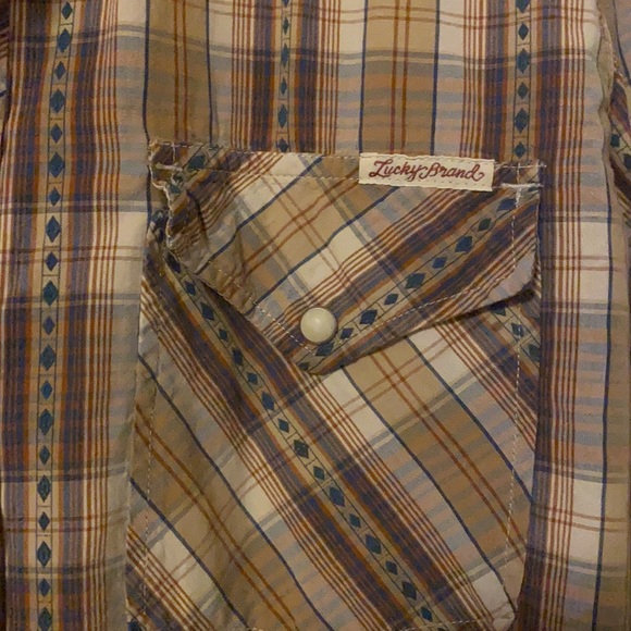 Lucky Brand plaid shirt with snap buttons - Picture 3 of 4